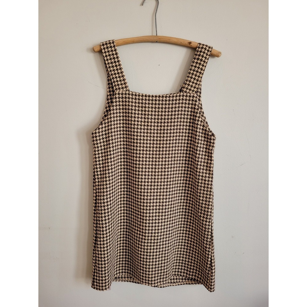 Emery Rose Womens Pinafore Houndstooth Dress Brown - Size‎ Small NEW NWT